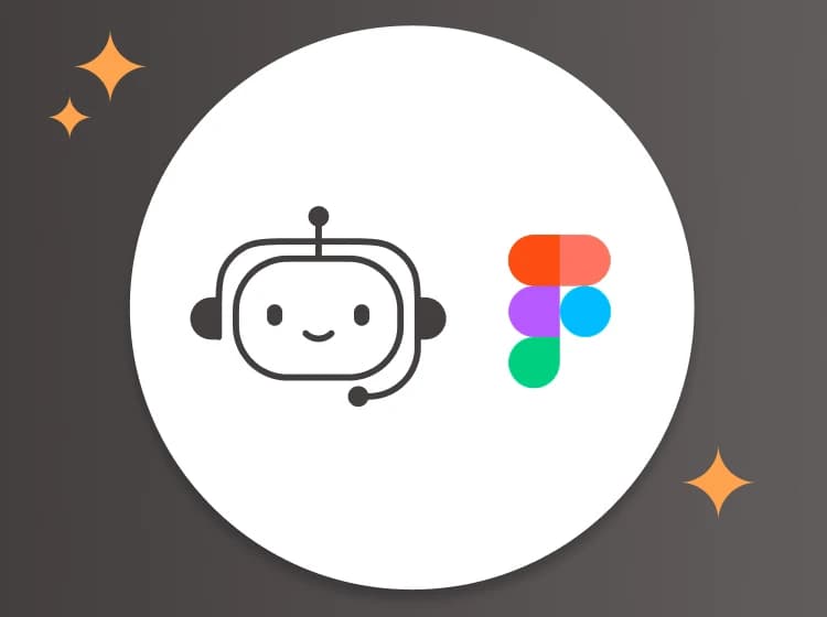 Illustration of an orange robot with a turquoise head, large eyes, wearing a black jacket and red bow tie. It's standing against a beige circular background, embodying the tech-savvy spirit companies must-know before building chatbots.