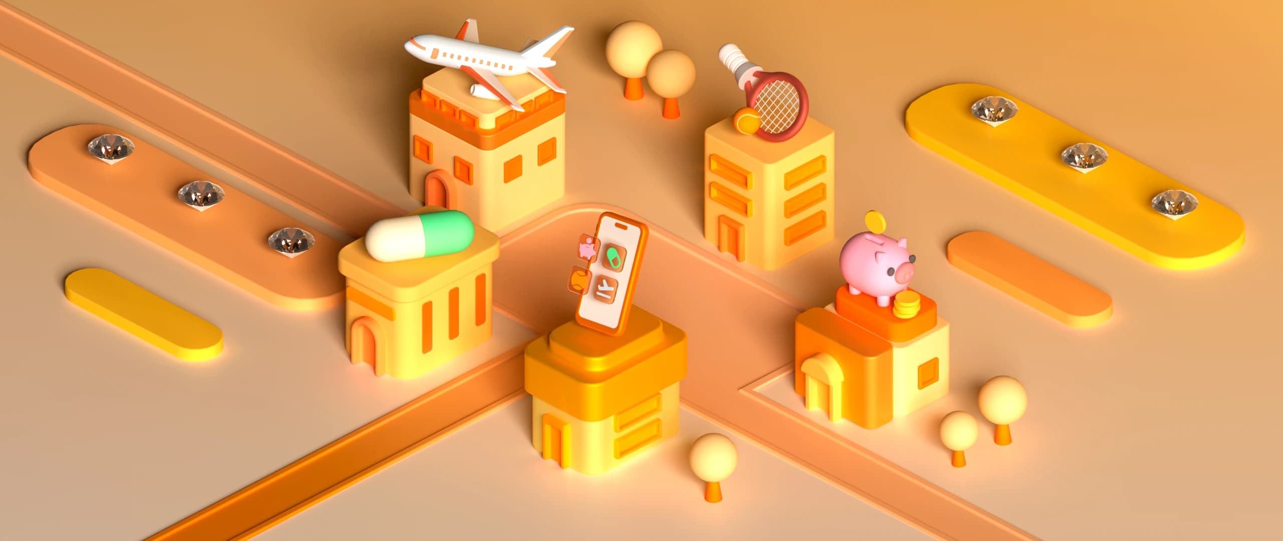 3D illustration depicting an app customization process