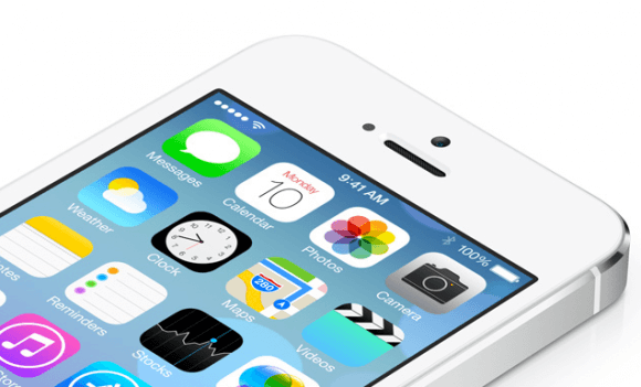 White iPhone with iOS 7