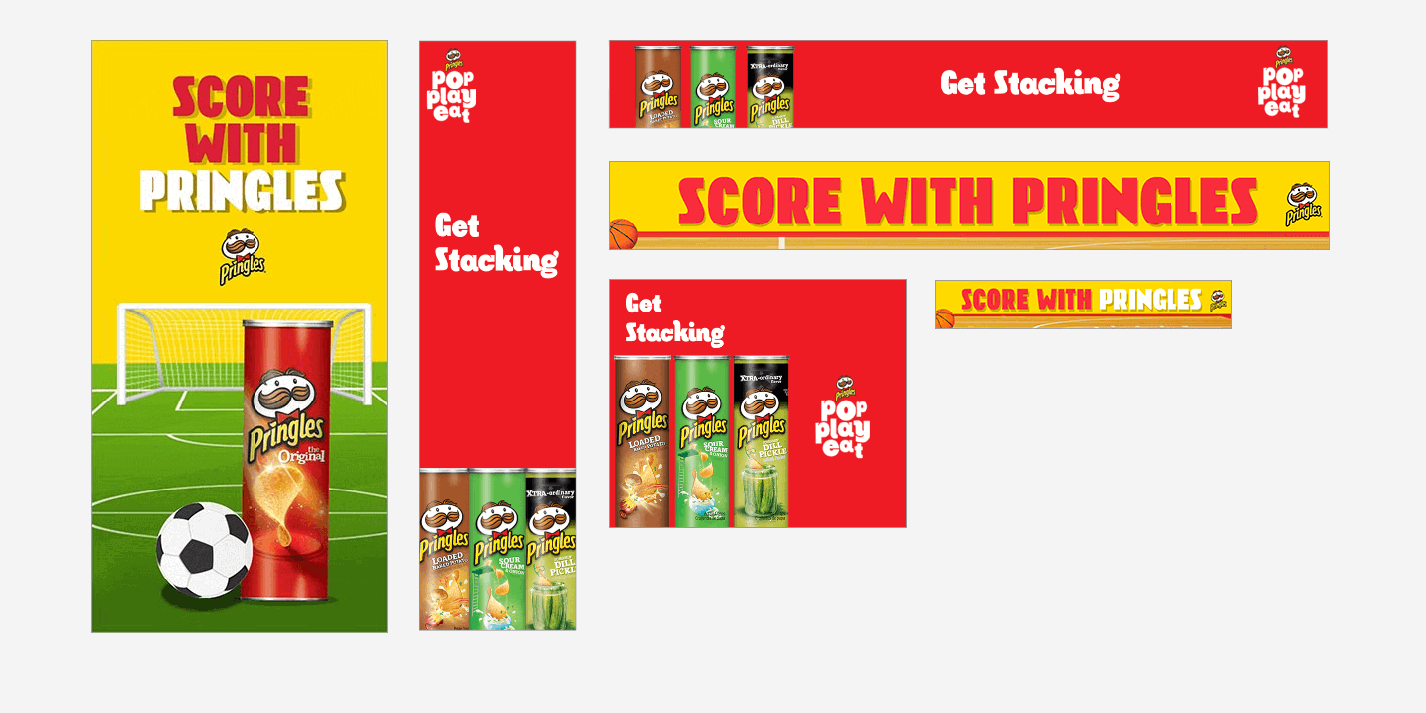 Multiple sizes of Pringles banner ad campaign by ArcTouch