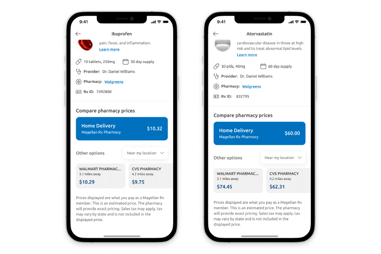 transparent pricing information in the Magellan Rx app
