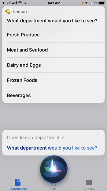 example of Siri requesting disambiguation of an App Intent in iOS