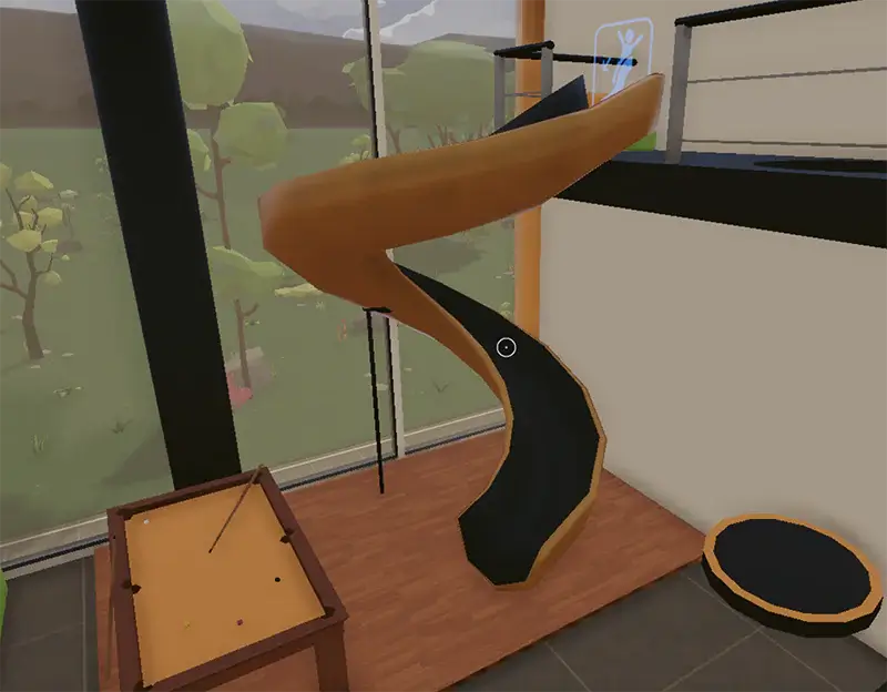 the slide in the ArcTouch office in the metaverse