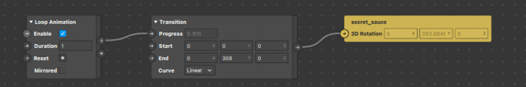 animation settings in the Spark AR editor