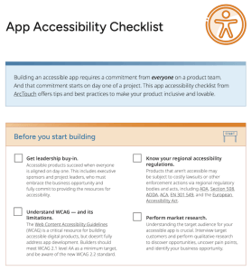 downloadable app accessibility checklist