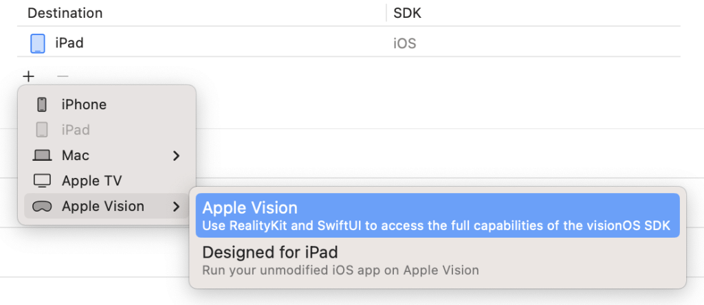 Apple Vision app choices for developers