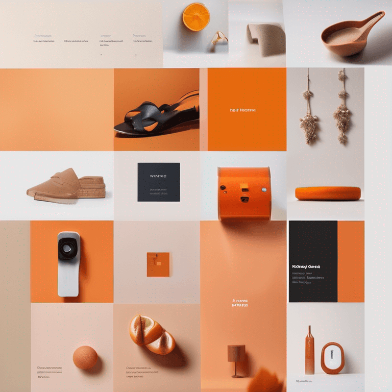 an AI generated mood board based on the ArcTouch orange brand identity
